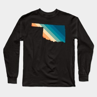 Oklahoma State Retro Map Long Sleeve T-Shirt